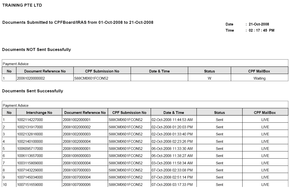 Viewing Document Submitted Reports